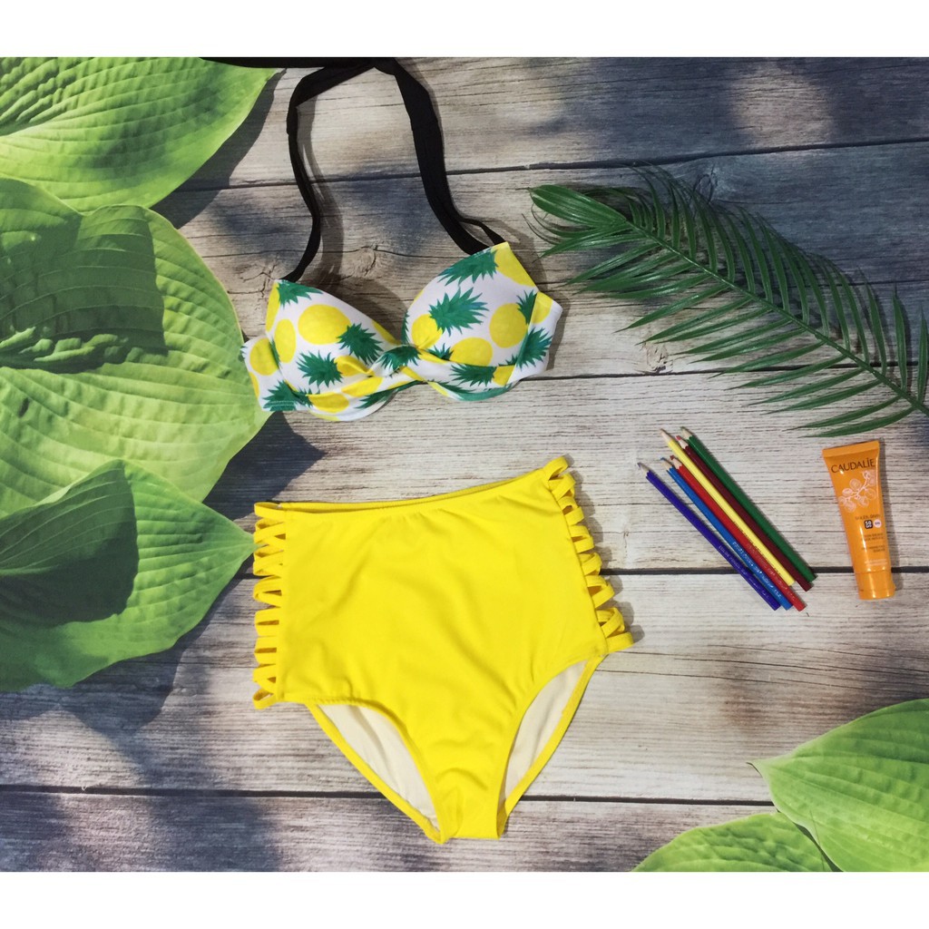 Coca Bikini 2 mảnh gọng dứa quần vàng xinh