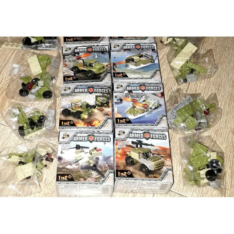 Sét Lắp ráp 10 hộp Lego_Biệt đội Sao Đỏ xe tàu máy bay 52004Y có nhiều chi tiết bằng nhựa rất đẹp