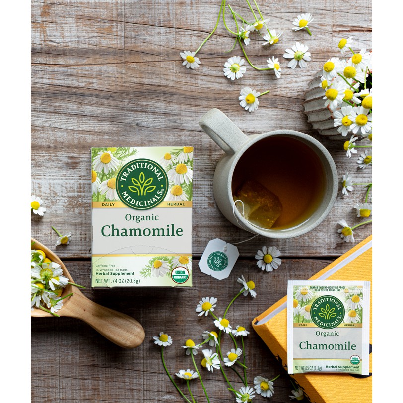 Trà cúc mẫu thảo - Organic Chamomile Tea -  16bags -Traditional Medicinals - HCMShop