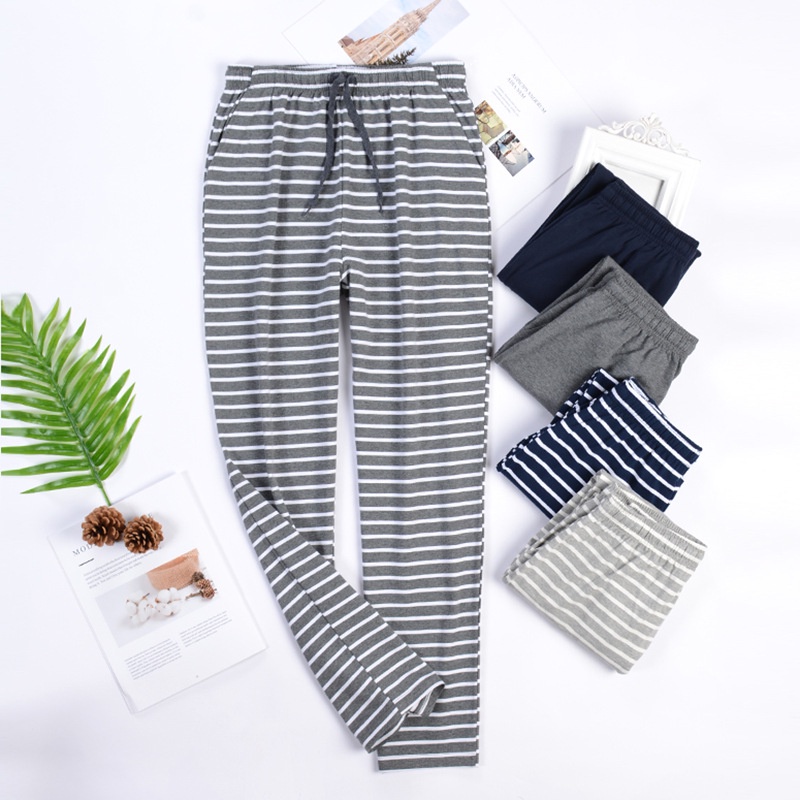 Đồ mặc nhà Quần Ngủ Nam 100% Cotton Quần Mặc Nhà Nam Quần Dài Mặc Nhà Quần Ngủ Thể Thao Rộng Rãi Mùa Xuân Và Mùa Thu