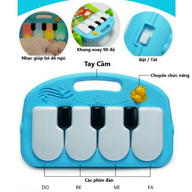 Thảm Đàn Piano Cho Bé Nằm Chơi ( Kích thích phát triển giác quan của bé )