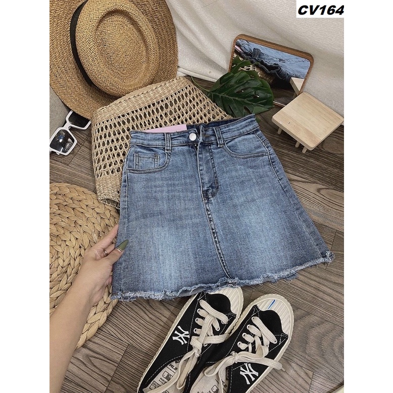 Chân váy jeans co giãn có quần liền trong CV164