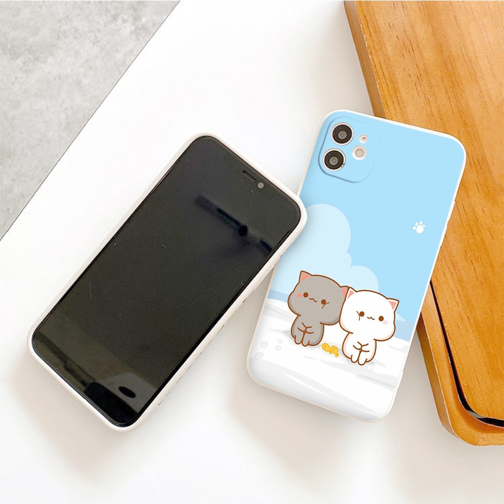 Ốp Lưng Hình Mèo cặp đôi nền blue siêu dễ thương 6/6plus/6s/6splus/7/7plus/8/8plus/x/xr/xs/11/12/13/pro/max/plus