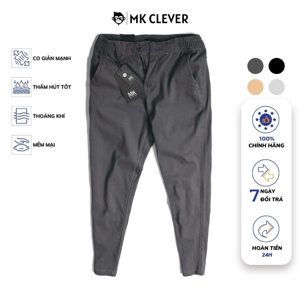 Quần kaki nam slimfit lưng thun MK CLEVER chất co giãn tốt, dáng ôm gọn