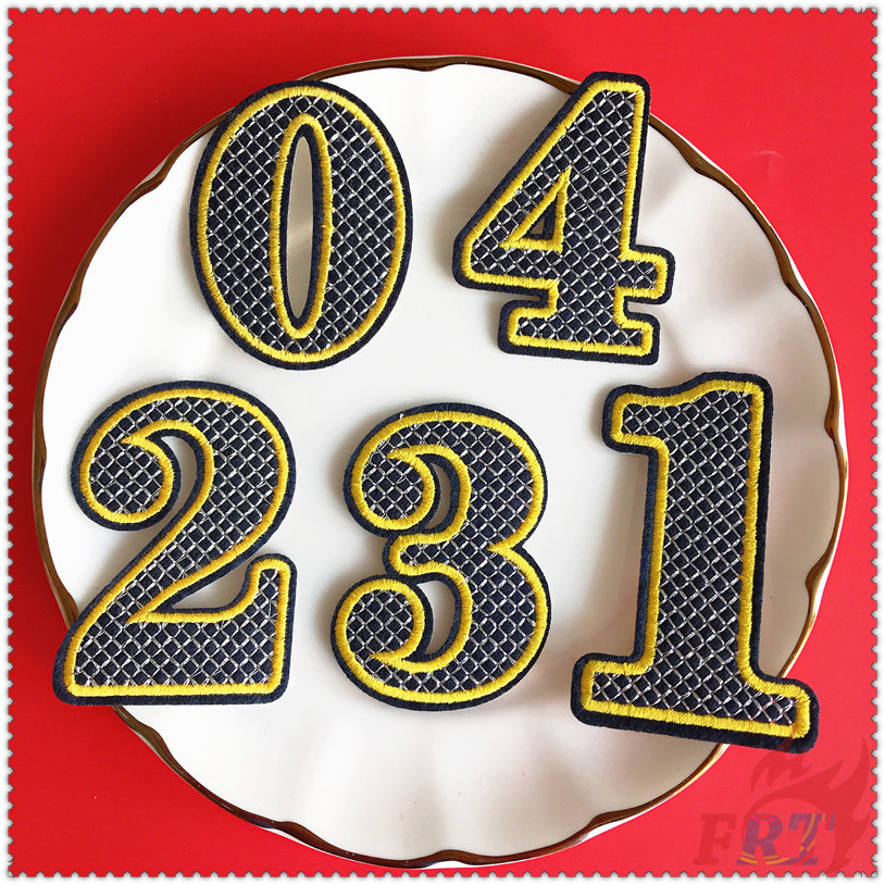 Miếng vá thêu trang trí quần áo hình chữ số nhiều màu sắc