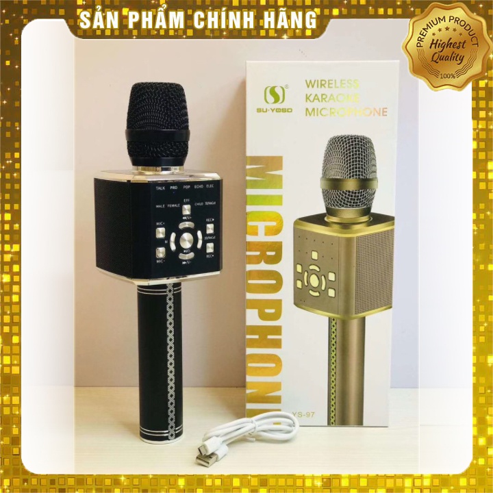 [Mã ELHACE giảm 4% đơn 300K] Micro YS-97 Mic Karaoke Bluetooth Tích Hợp Live Stream Sound Card 3 In 1 Cao Cấp