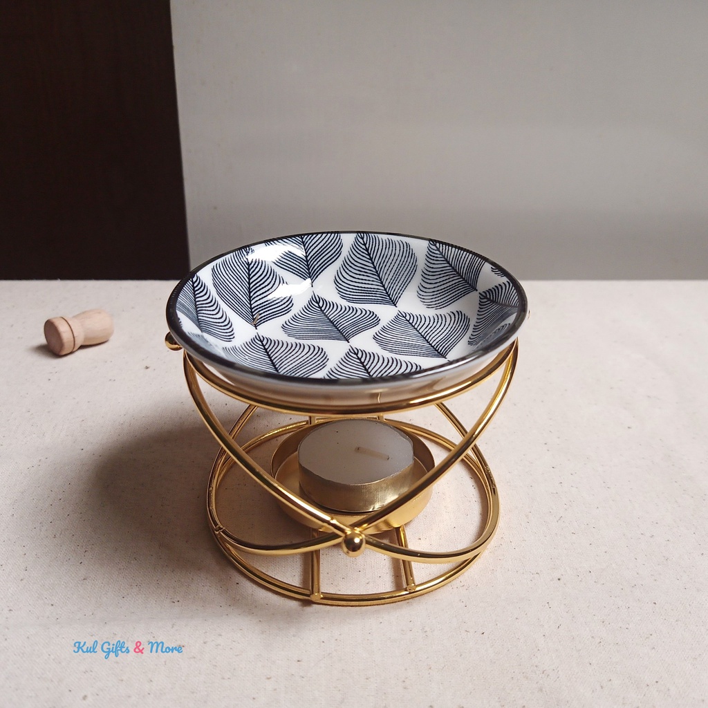 Đèn xông đốt tinh dầu- khung sắt hình tinh cầu mạ vàng- nhiều mẫu đĩa đẹp độc đáo, dung tích 30ml-60ml