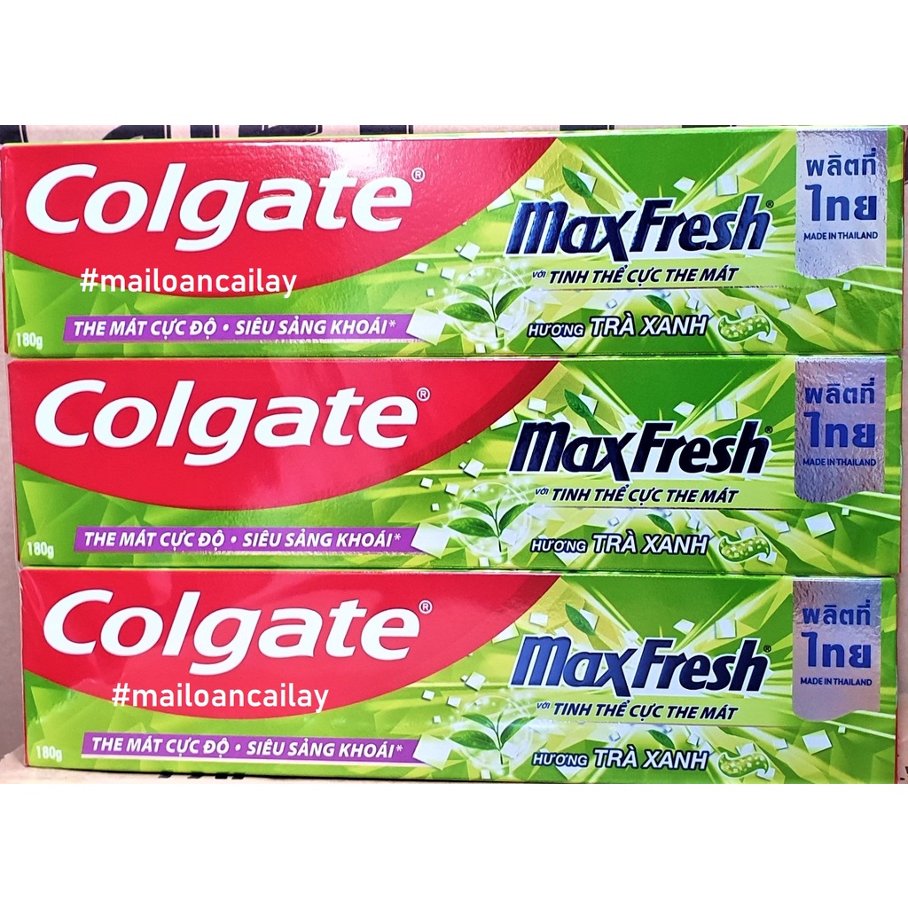 Kem đánh răng Colgate MaxFresh TRÀ XANH cực the mát 180g