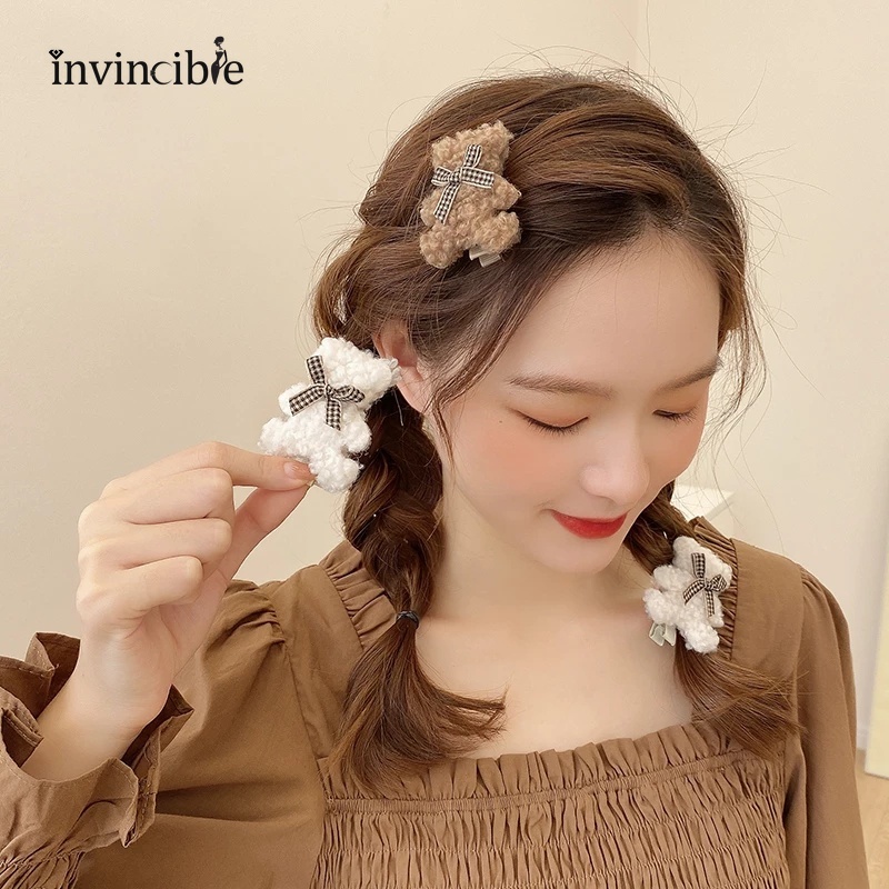 Kẹp tóc hình gấu hoạt hình dễ thương cho nữ