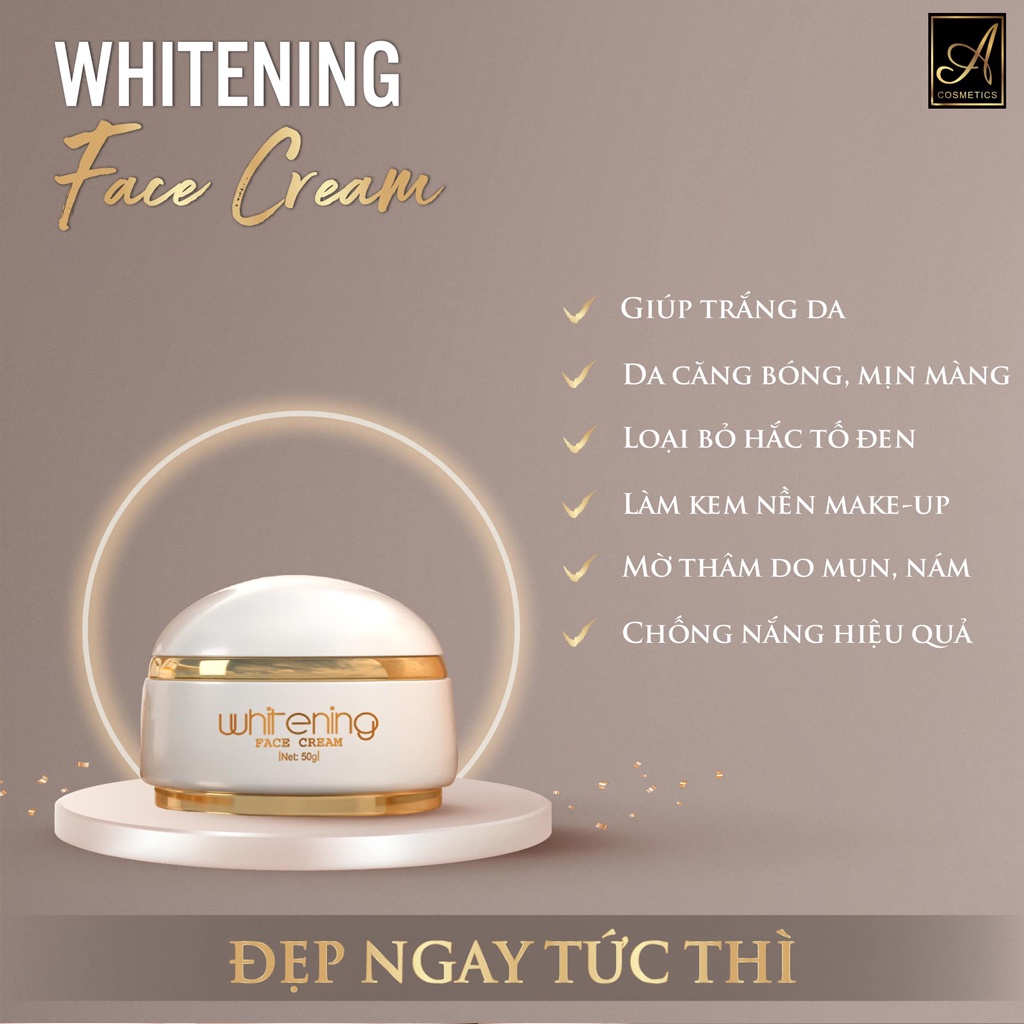 Kem dưỡng trắng da mặt, Whiten Face Cream Acosmetics 50g, mẫu mới 2022