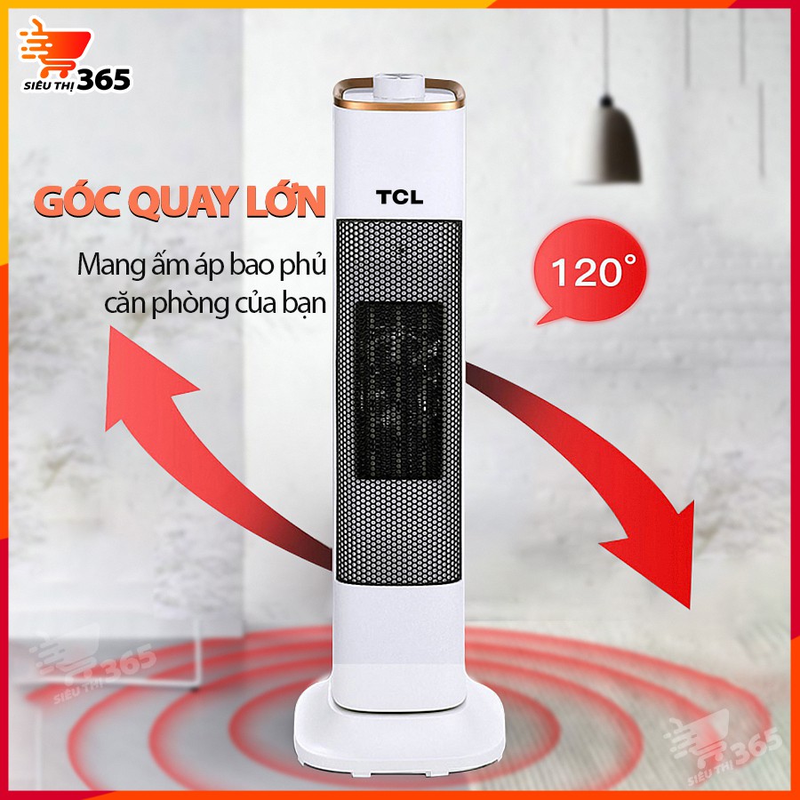 Quạt sưởi gốm TCL dáng đứng cao cấp - Thông minh - Ấm áp - An toàn - Đầu xoay góc rộng đa năng - SIÊU THỊ 365 - QS04