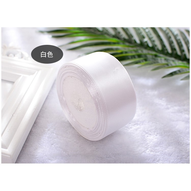 Ruy băng vải lụa satin một mặt bản rộng 1cm cuộn dài 22m