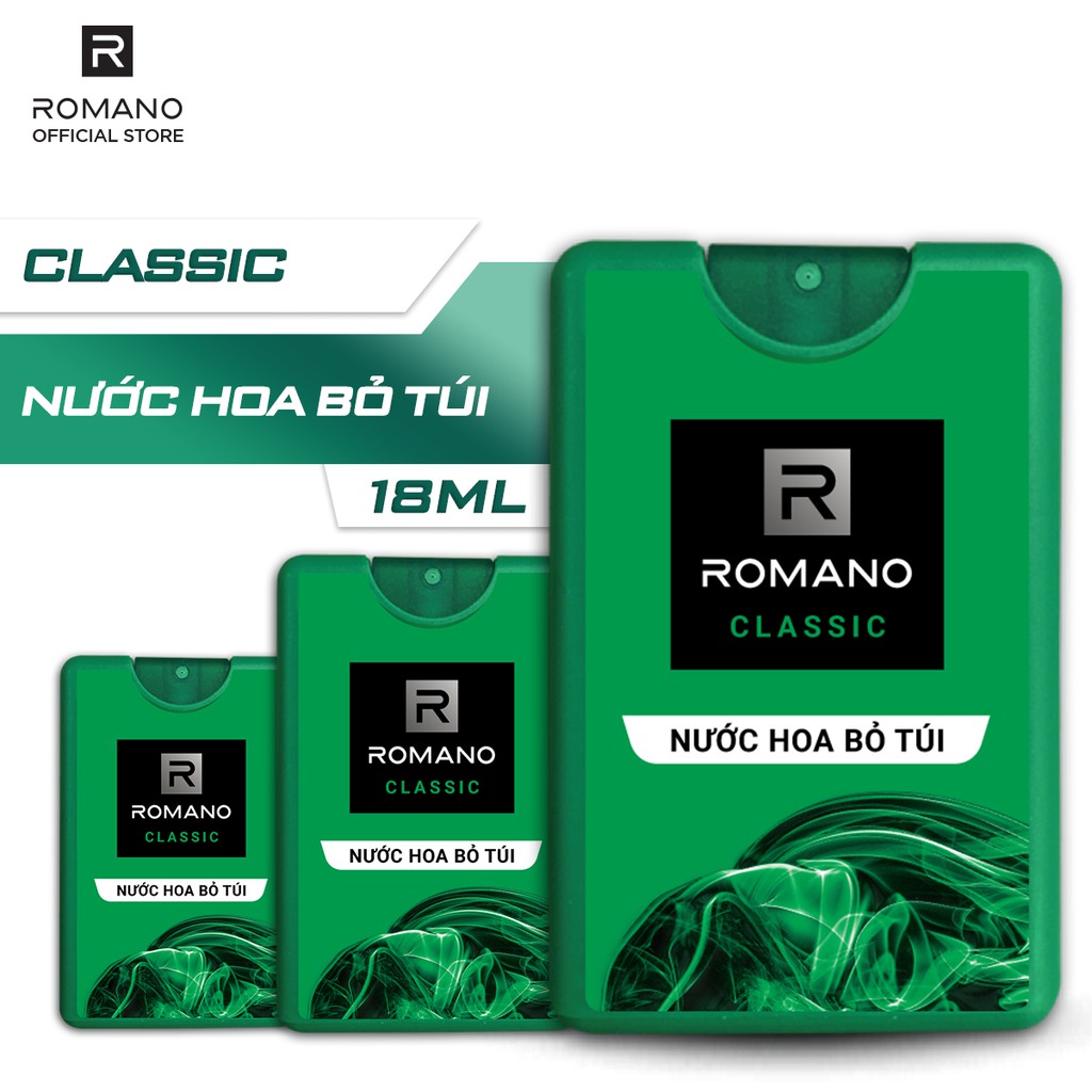 [Mã ROMATET25 giảm 25K đơn 199K] Combo 3 Nước hoa bỏ túi Romano Classic cổ điển lịch lãm 18ml/chai | BigBuy360 - bigbuy360.vn