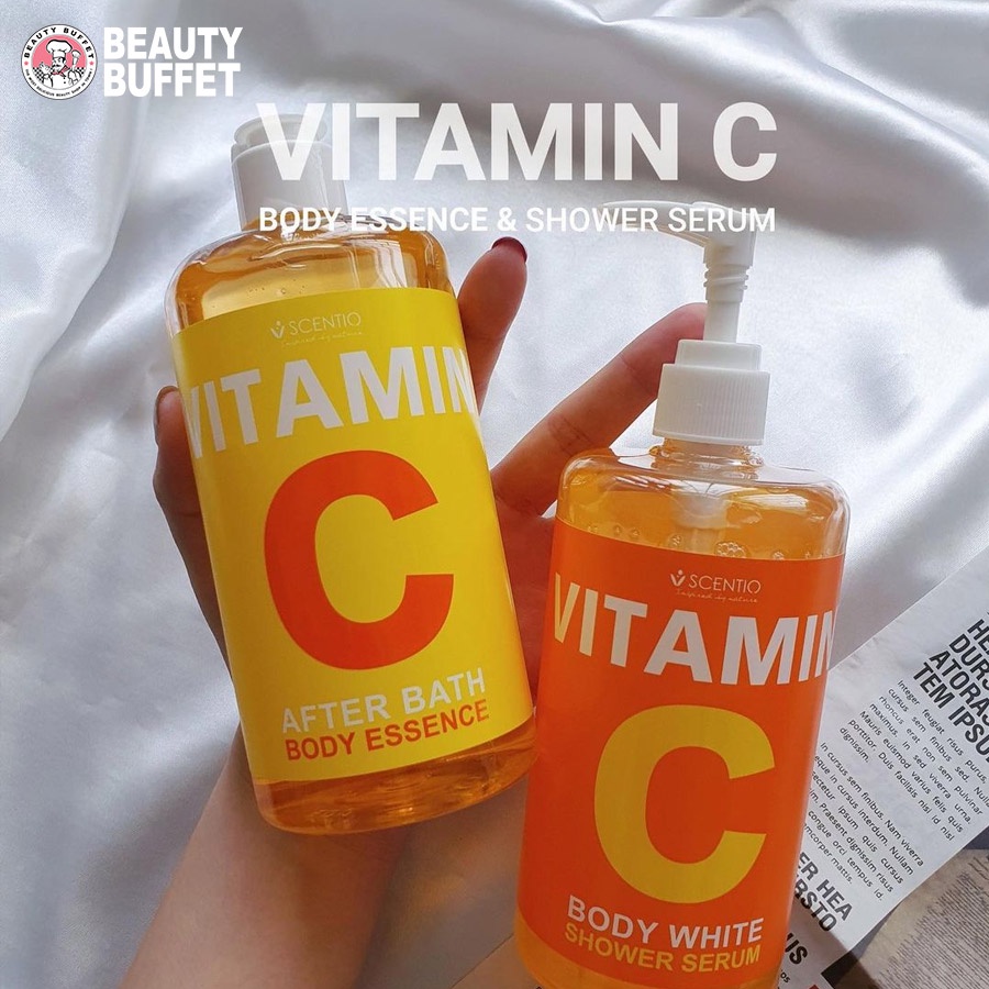 Combo Sữa tắm + Dưỡng thể dưỡng trắng và phục hồi da Beauty Buffet Scentio Vitamin C 450ml/chai