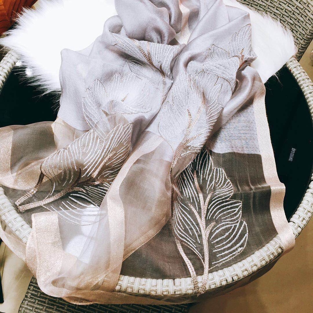 KHĂN LỤA DÀI CAO CẤP – Khăn Choàng Cổ Dài TƠ Đi Biển LINH LINH SILK