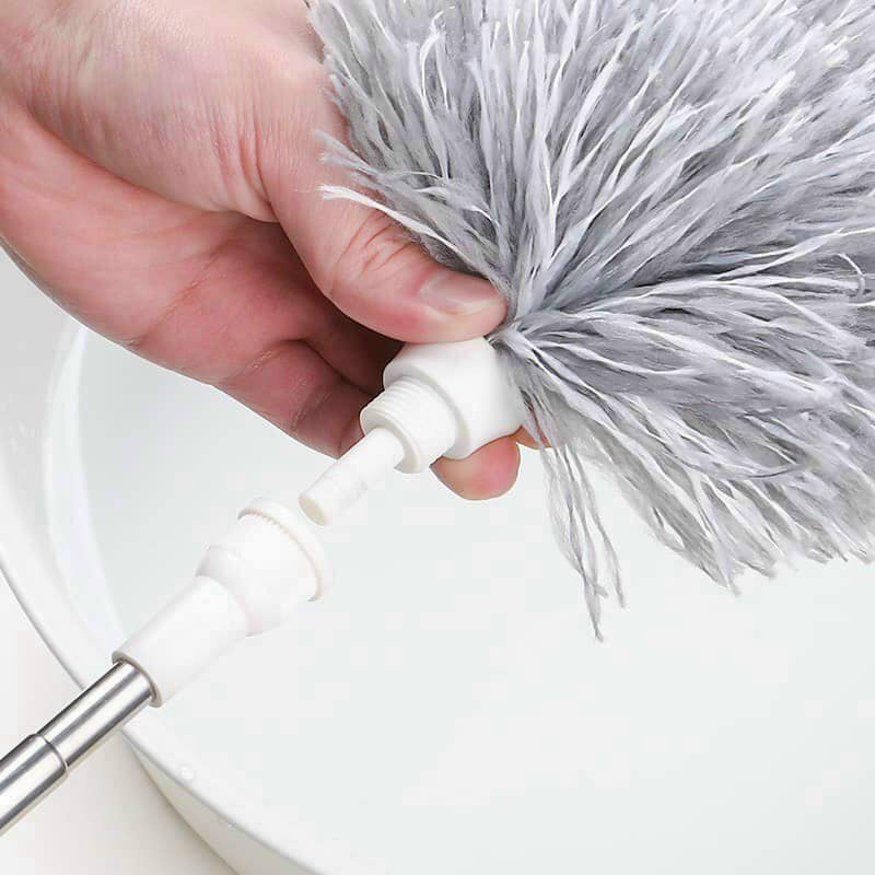 Chổi phất trần dài 2,8cm cán inox bẻ cong kéo dài phủi bụi trần nhà đồ đạc tiện dụng-giadungsieure