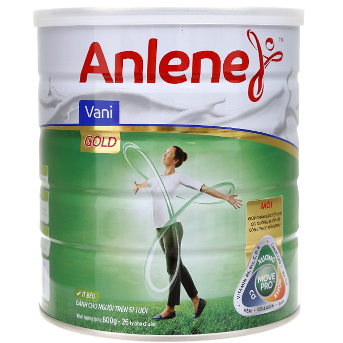 Sữa Anlene MovePro Gold hương Vani 800g (trên 51 tuổi)