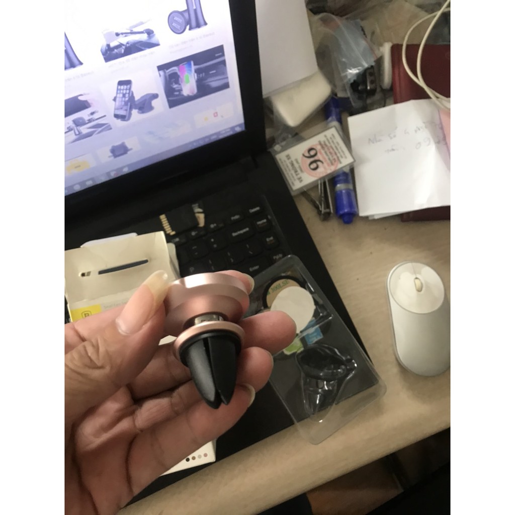 Giá để điện thoại trên ô tô hít hốc gió điều hòa Gold Aromatizing Car Mount Baseus | BigBuy360 - bigbuy360.vn