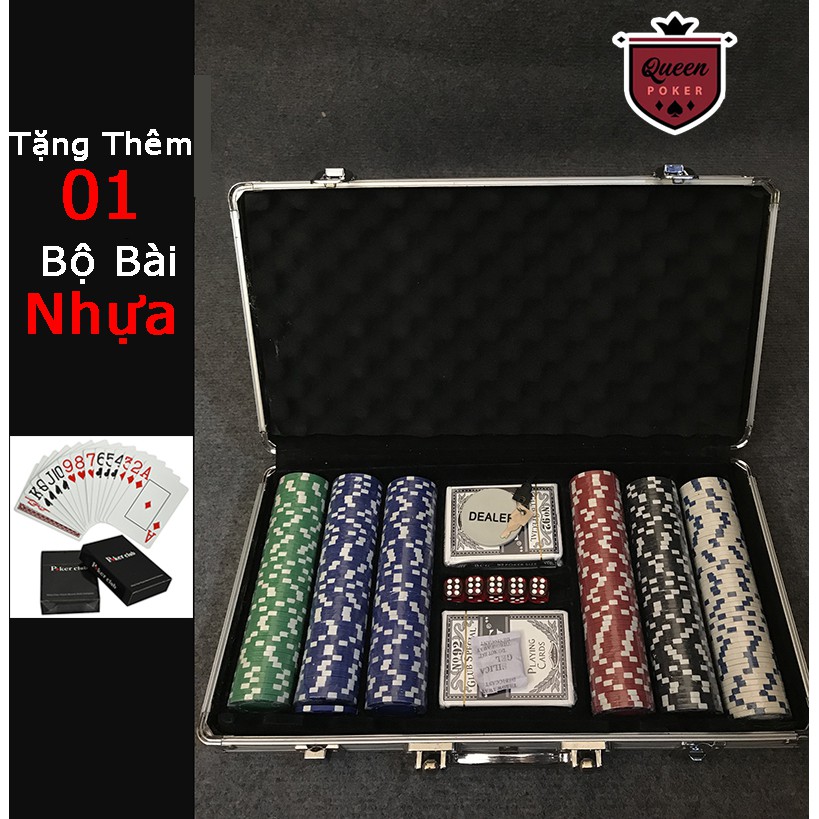 Bộ 300 phỉnh poker không số (chip poker) hàng nhập khẩu P02 TẶNG KÈM BÀI NHỰA