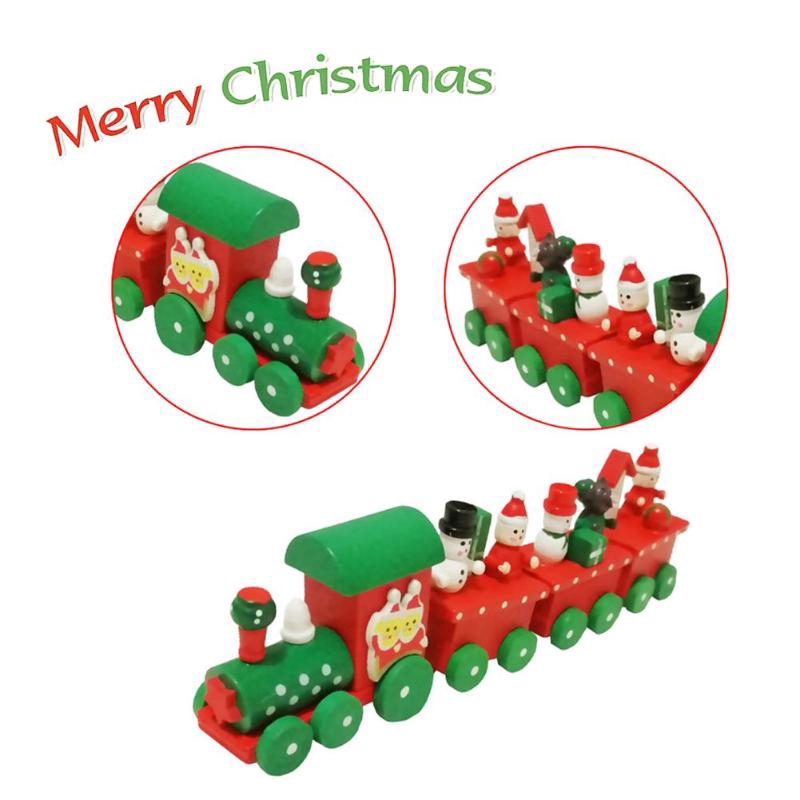 Đồ chơi tàu hỏa bằng gỗ nhỏ nhắn dùng để làm quà tặng Giáng Sinh cho bé