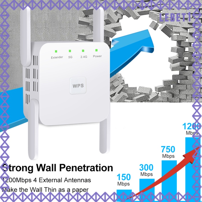 Bộ Lặp Sóng Wifi Không Dây 1200mbps 2.4g 5g 4 Ăng Ten | BigBuy360 - bigbuy360.vn
