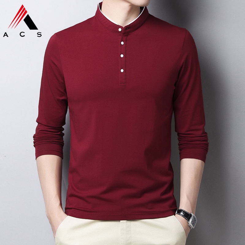 Áo thun cổ đứng tay dài thời trang sành điệu dành cho nam