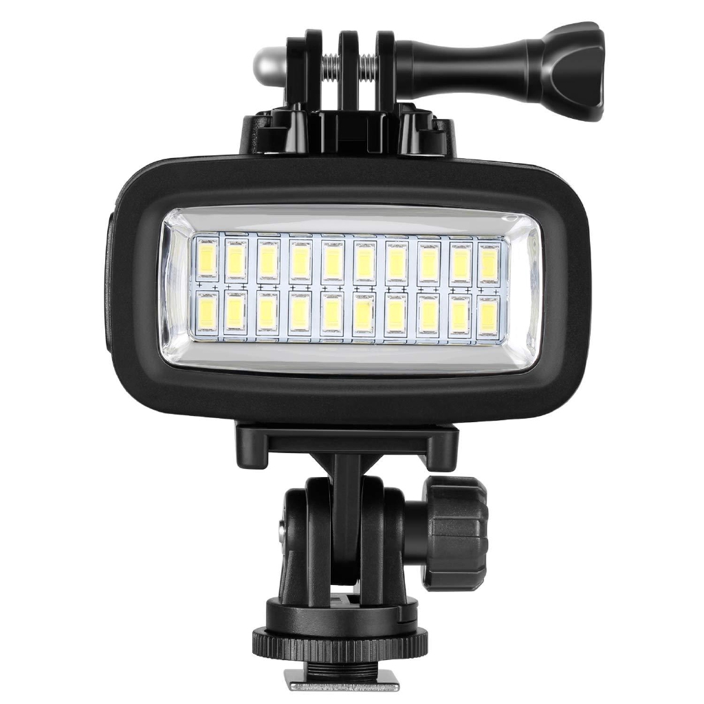 Đèn LED 3 màu  có flash chống nước 131ft/40m dùng cho GoPro Hero 7 6 5 4 3+ DSLR