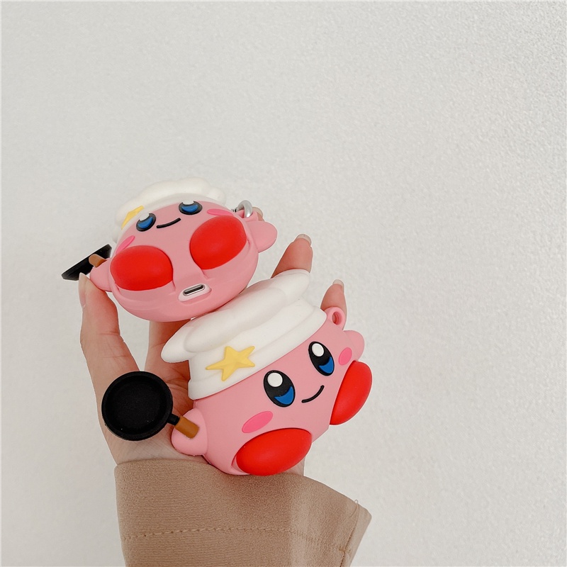Kirby iPhone Airpods  Thế hệ thứ 2 Ốp tai nghe Bluetooth không dây Pro Bao tai nghe chống rơi Phim hoạt hình dễ thương quyến rũ