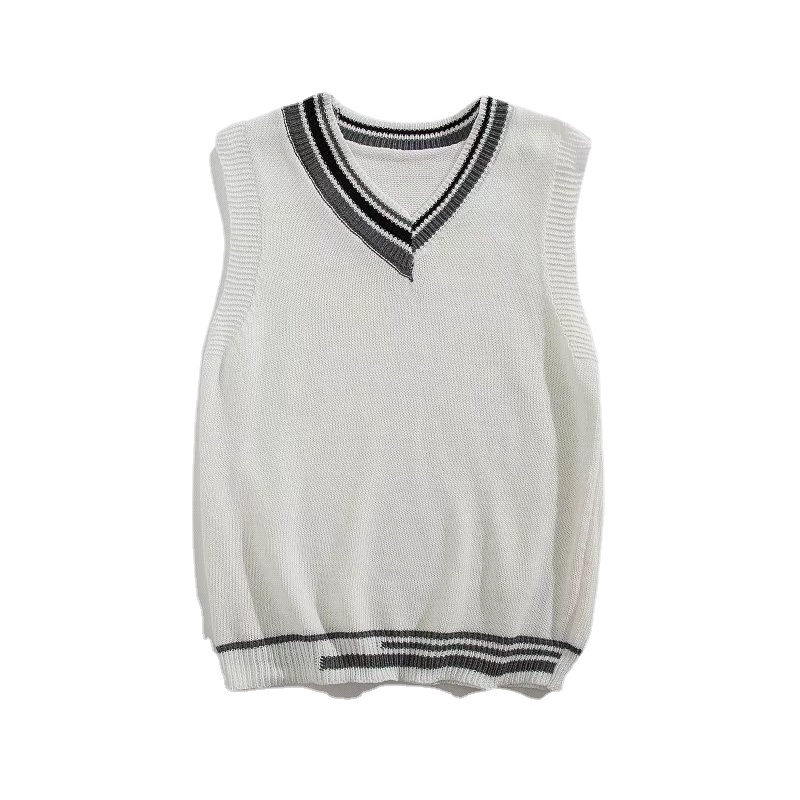 Áo Sweater Dệt Kim Unisex Cổ Chữ V Không Tay Size M-3XL