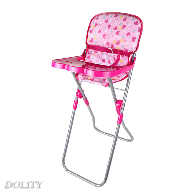 [DOLITY]1X Nursery Room Furniture Decor - ABS Baby Doll High Chair Kid Pretend Play Toy