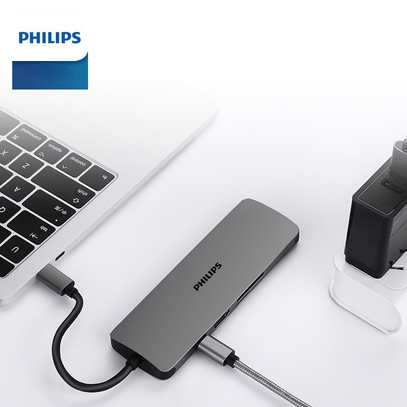 Cổng Chuyển/Hub USB-C Cho Macbook/ Laptop 8in1 Philips