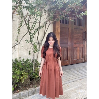 Đầm thô vân rút dây