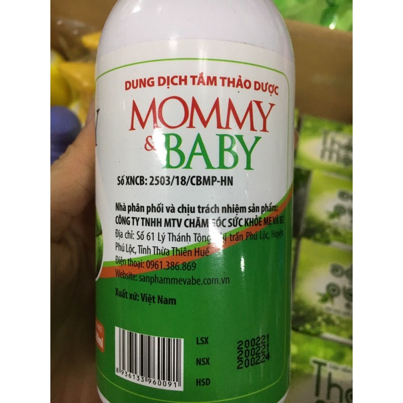 Tắm lá thảo mộc Mommy, sữa tắm gội cho bé