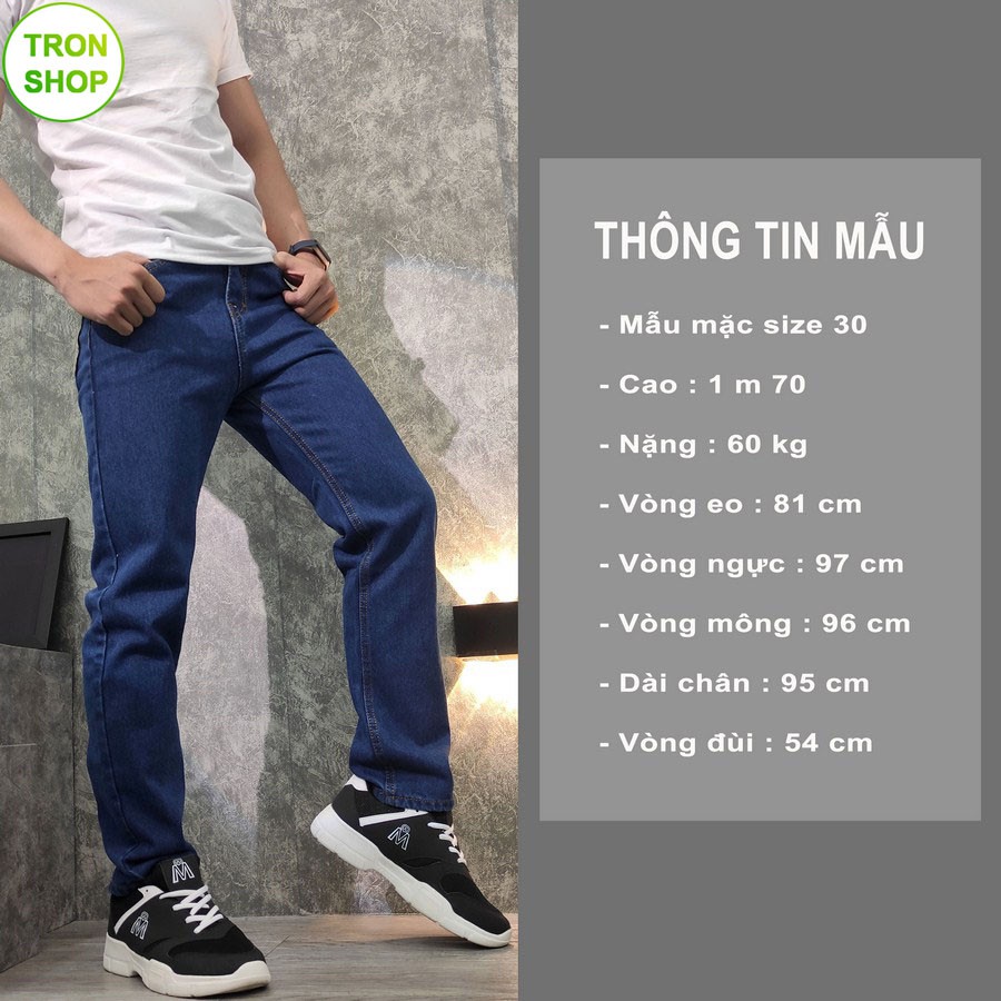 Quần jean nam ống suông 3 màu vải dày không ra màu TS63 Tronshop