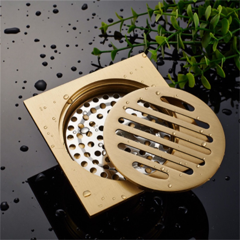 Bàn Chải Bằng Đồng Thau Rắn Hình Vuông 10*10cm Thoát Nước Cho Sàn Nhà Tắm Tiện Dụng