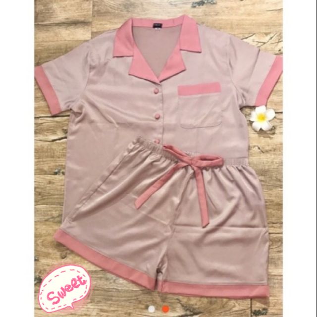 Bộ Pijama lụa satin cộc