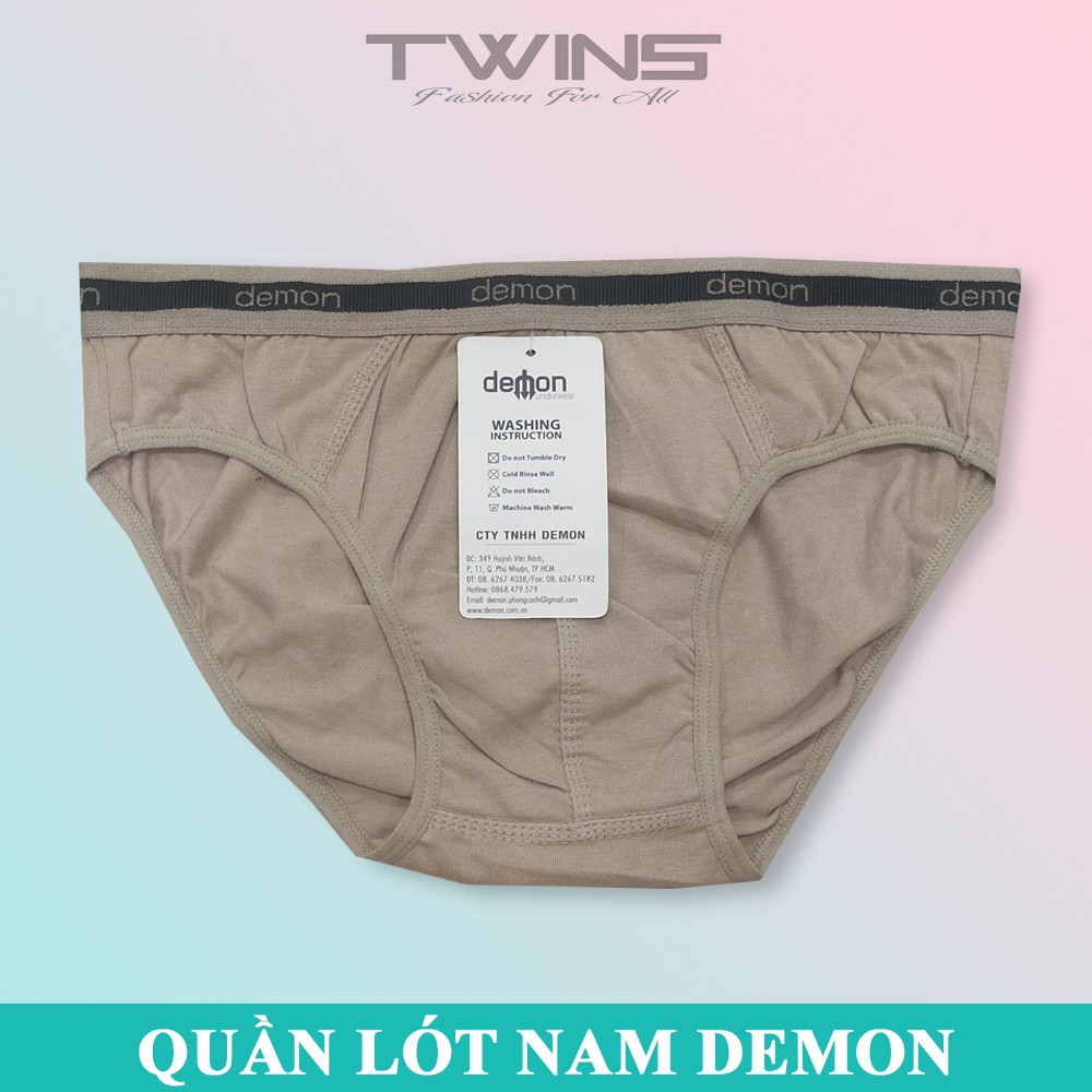 Quần lót nam tam giác cao cấp cotton Demon chính hãng lưng vừa bền đẹp, thoáng mát, thấm hút mồ hôi, co giãn thoải mái