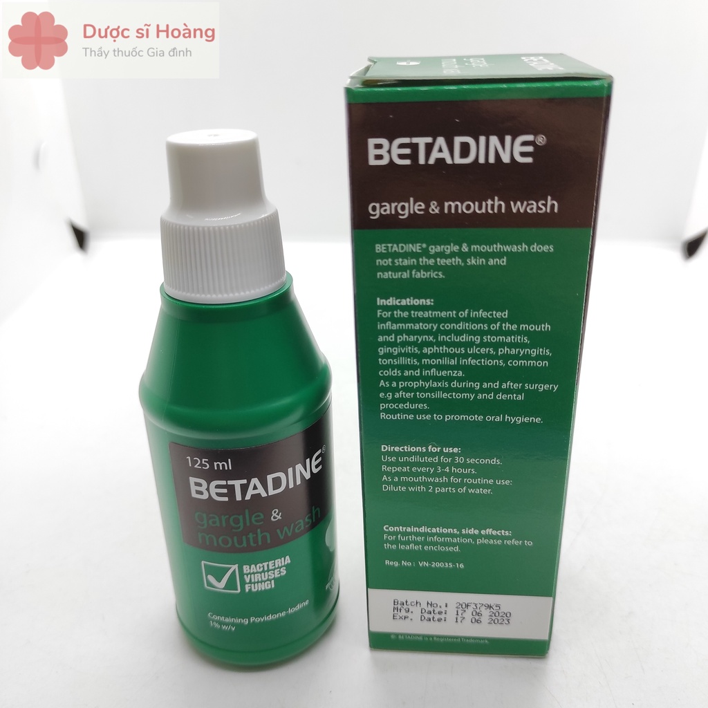 BETADINE Súc họng &amp; súc miệng - Betadine Gargle &amp; Mouth Wash - Chai 125ml