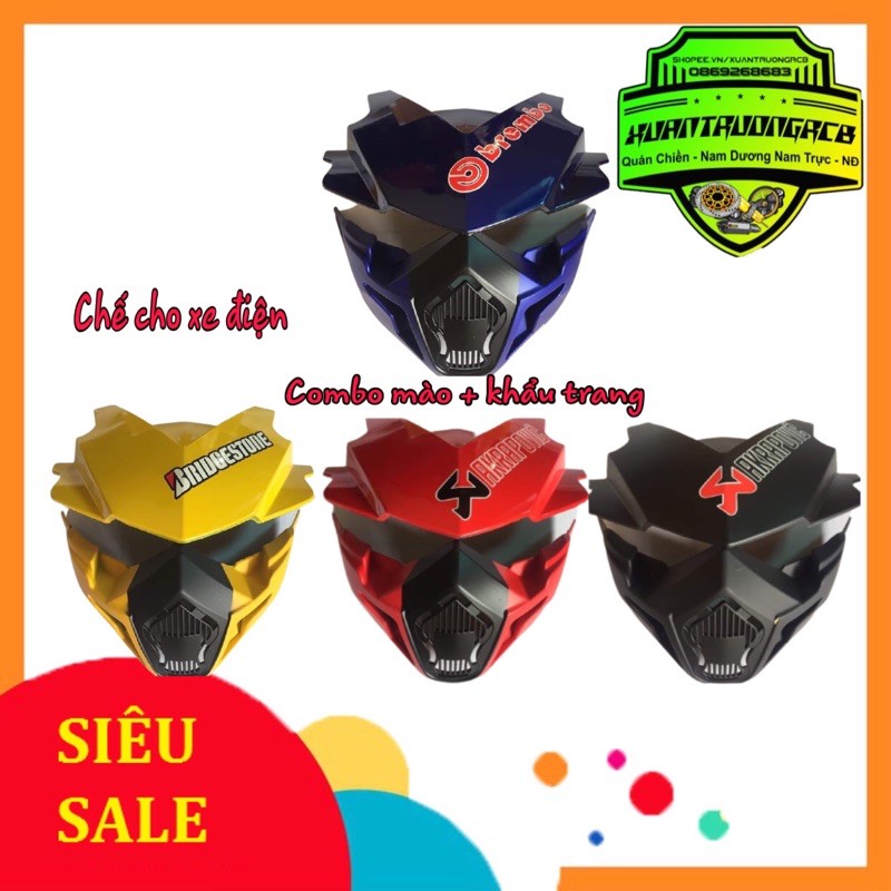 Combo khủng mào ex+ khẩu trang winner nắp xe điện
