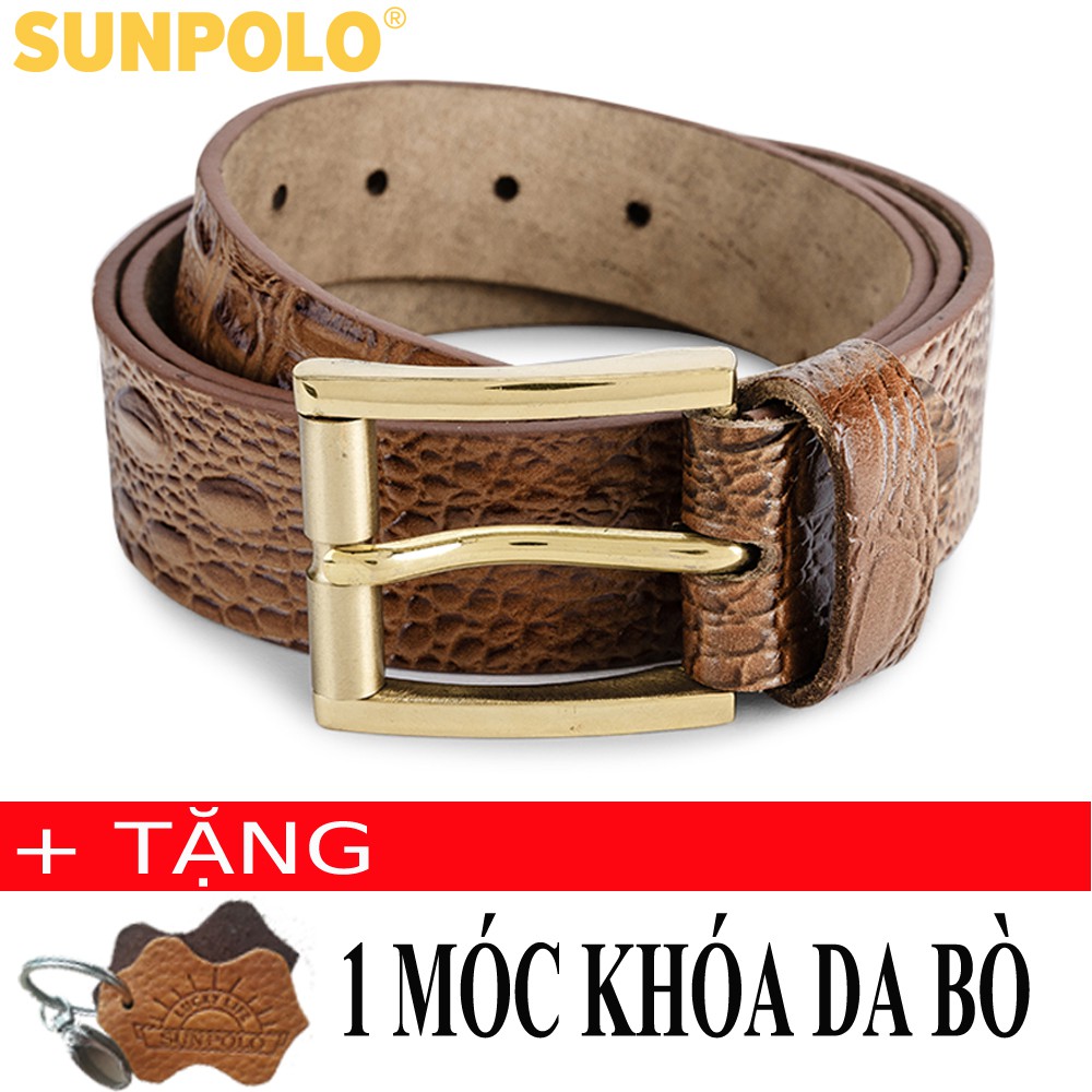 Thắt lưng nam da bò SUNPOLO Đen Nâu Bò - BS07DNB