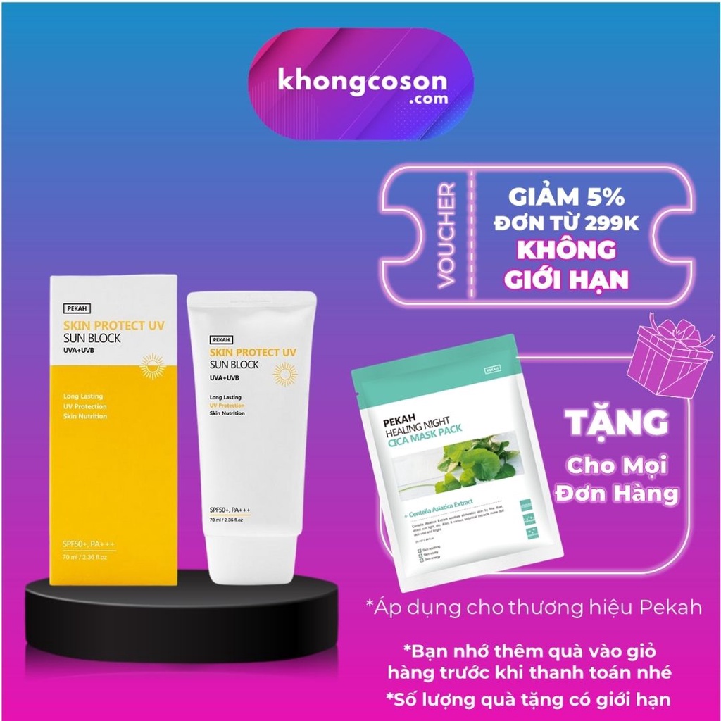 Kem Chống Nắng Dưỡng Trắng PEKAH Skin Protect UV Sun Block Suncream HÀN QUỐC 70ml - Khongcoson