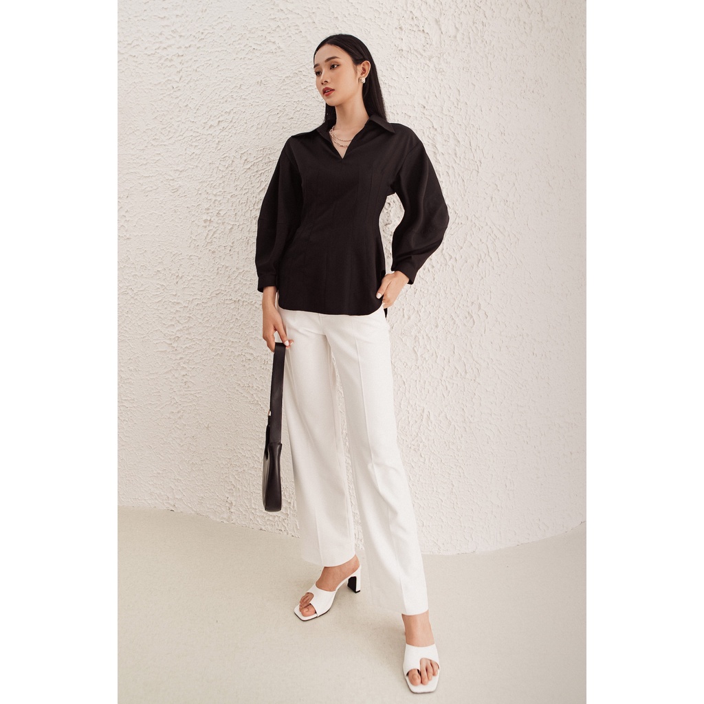 Áo sơ mi dáng xếp ly eo EDINI - A1363