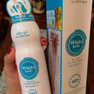 Xịt dưỡng da chống nắng White Body The New Skin 48h
