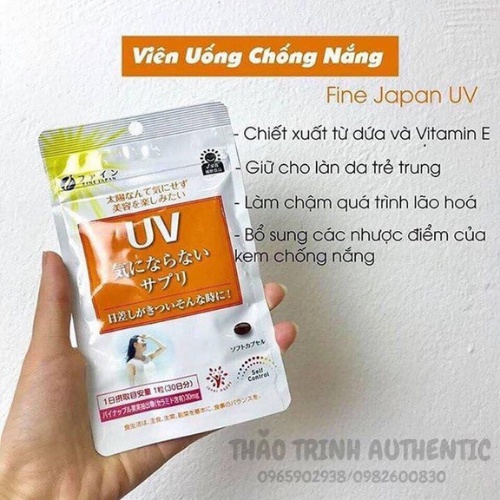 Viên uống chống nắng UV Fine Care Plus 30 viên Nhật Bản