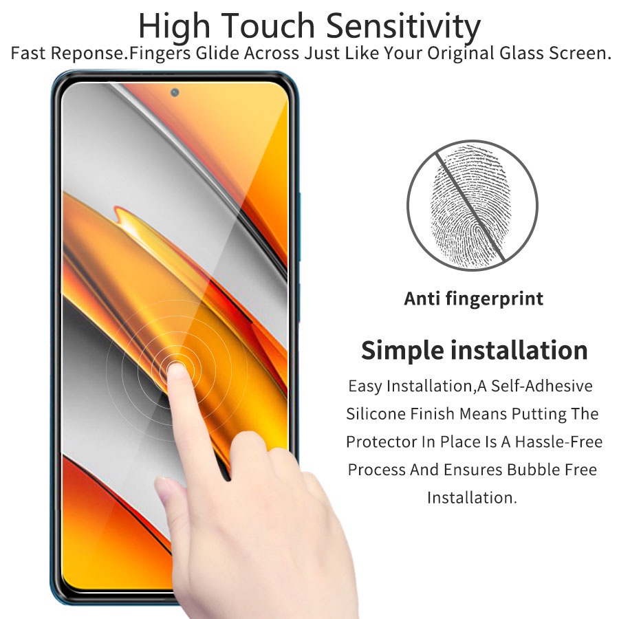 Kính Cường Lực Bảo Vệ Màn Hình Cho Xiaomi Mi 9T 10T 11T Pro 11 Lite Poco F2 F3 M3 M4 X3 X4 X5 Redmi Note 7 8 9 9S 10 10S 11 11S 12 12S 9A 9C 10C