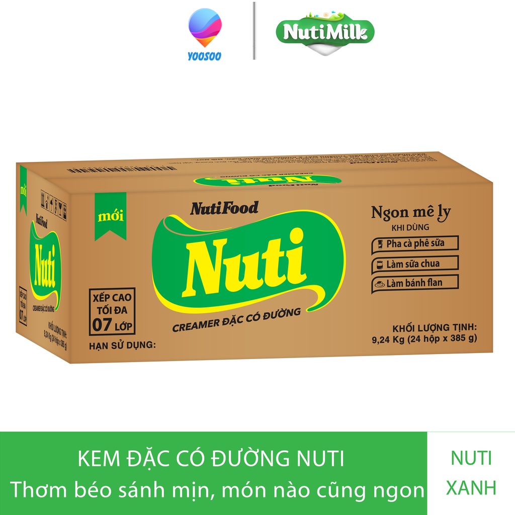 Combo 02 Hộp Creamer Đặc Sữa Pha Chế Có Đường Hộp 385Gr - NUTIFOOD - YOOSOO MALL
