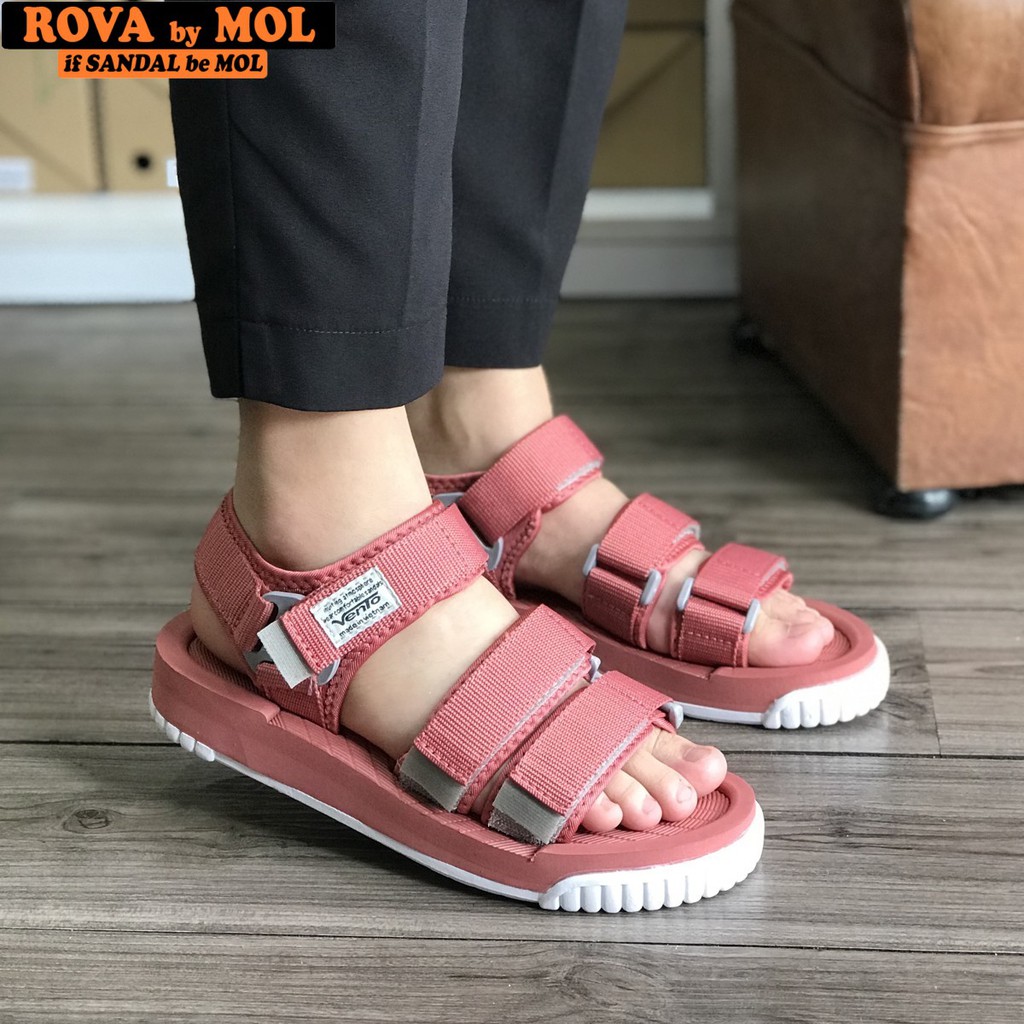 Giày sandal Vento couple nam nữ 3 quai ngang có quai hậu cố định cho cặp đôi mang đi học đi biển du lịch NV9801B