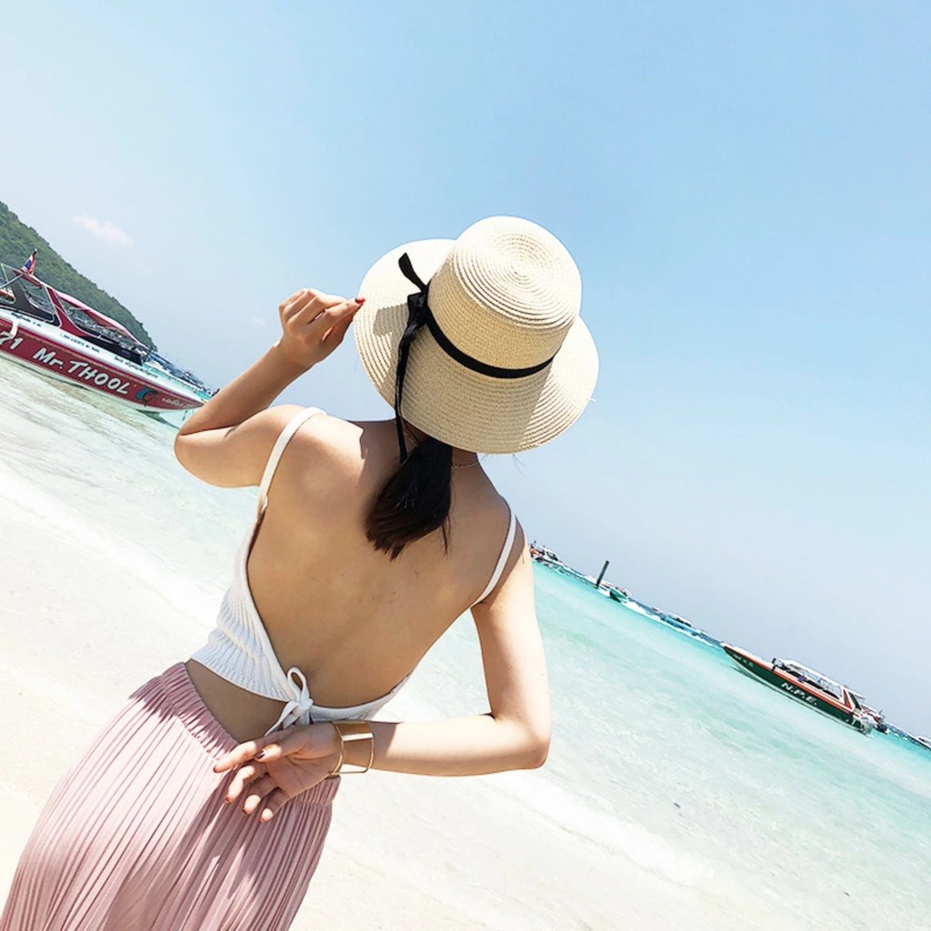 Nón cói nơ đi biển mùa hè - Mã CO001
