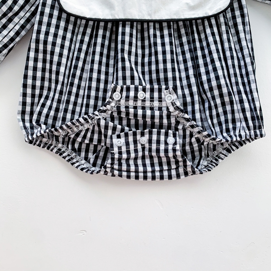 Bộ Áo Liền Quần Cổ Họa Tiết Gấu Dễ Thương Cho Bé Sơ Sinh