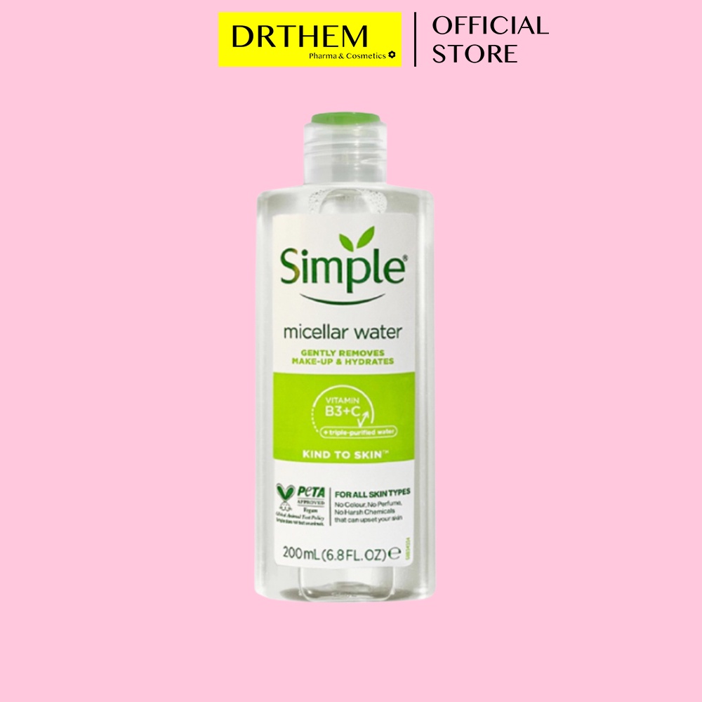 Nước Tẩy Trang Simple Micellar Cleansing Water 200ml - Dịu Nhẹ Cho Da Nhạy Cảm